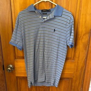 Polo by Ralph Lauren Blue and White Striped Polo Shirt